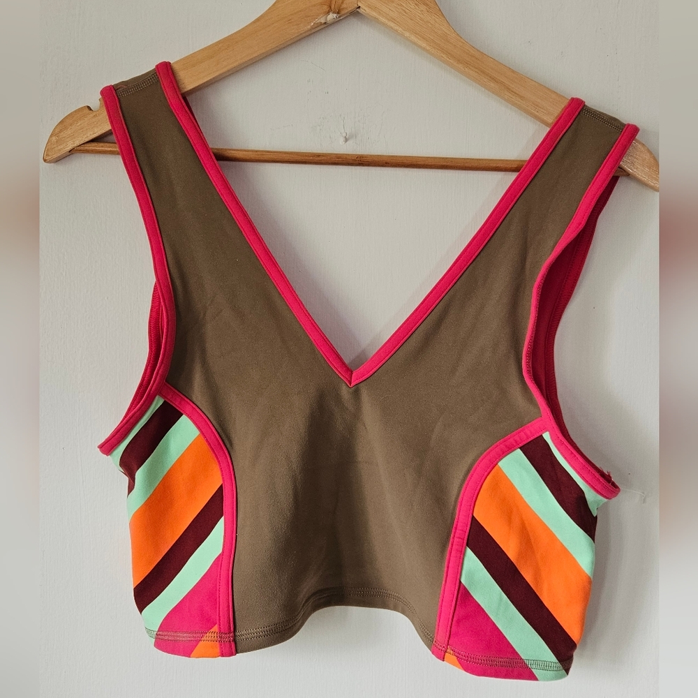 Free People Movement Never Better Crop Top Colour Block fp movement Size Lg *New